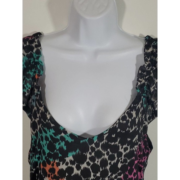 Romeo And Juliet Couture Size M Long Flutter Sleeve V-Neck Lined Side Zip Dress - Picture 2 of 10